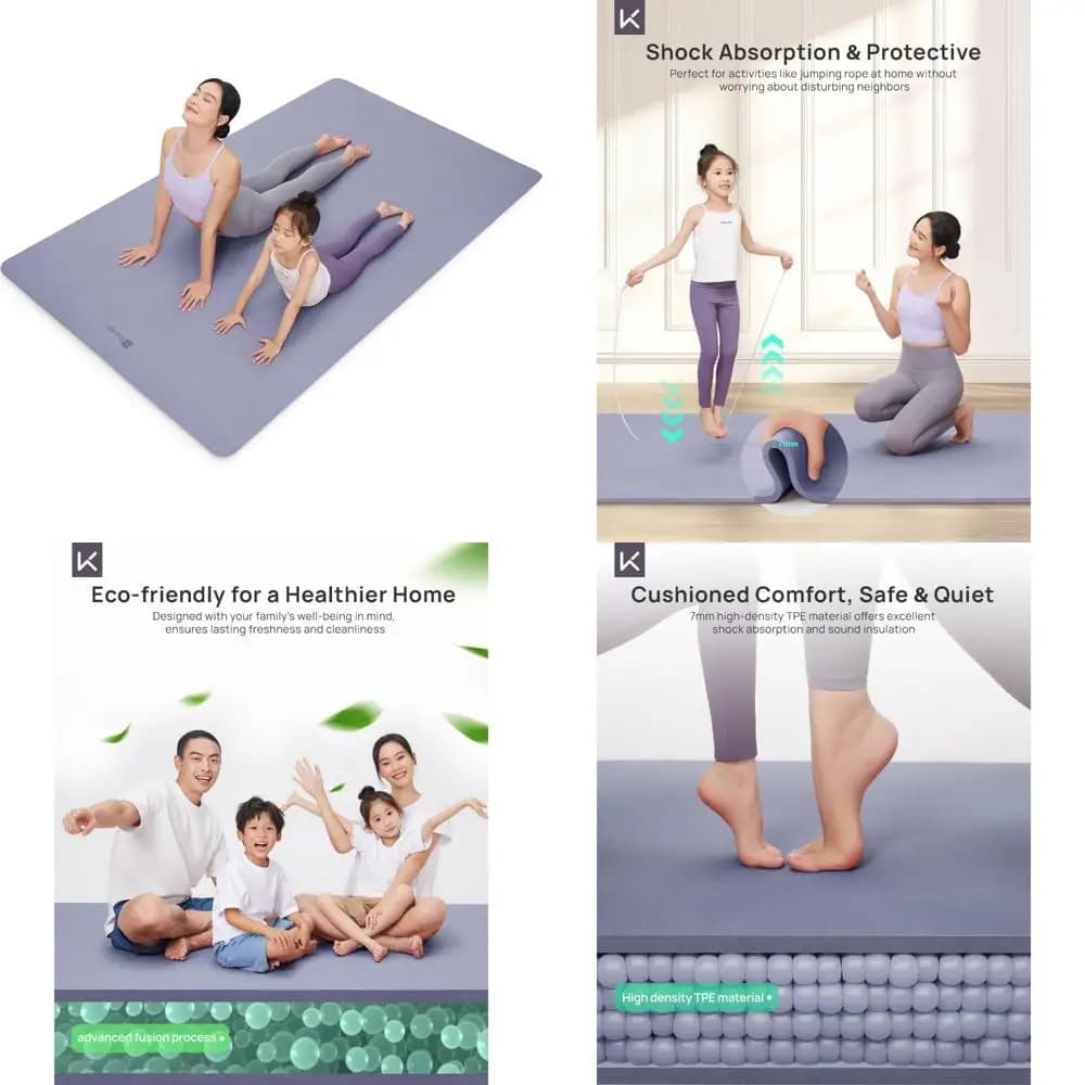 Tappetino yoga extra largo e addensato per uomo e donna - Tappetino per esercizi con cinturino, 75 x 47 x 0,28, ideale per fitness ed esercizi