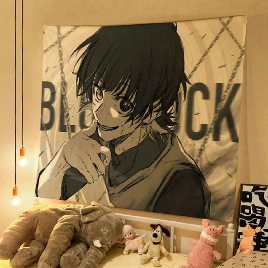 1pc Blue Lock Bachira Meguru Tapestry, Anime Character Wall Hanging, Cool Room Stuff, Large Size, Polyester 2D Print, Bedroom St
