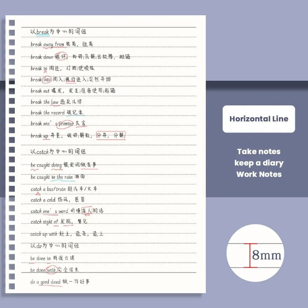 Thickened A5/B5/A4 Coil Notebook 80Sheets Flip Up Spiral Notebook Grids/Blank/Horizontal Line Sketchbook School Office Supplies