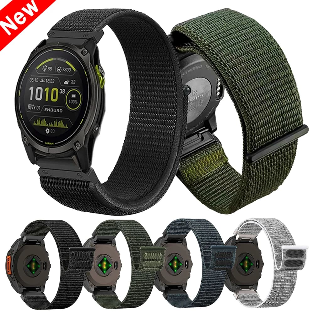 Cinturino in nylon QuickFit da 22/26mm per Garmin Quatix TACTIX 8/Enduro3 Epix Gen2 D2 Delta Fenix 8 Pro E 5 6 7 7X cinturino sportivo traspirante