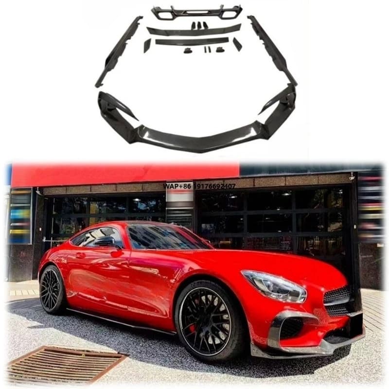 Style Wet Carbon Fiber Body Kit for GT Front Lip Side Skirts Rear Diffuser Spoiler