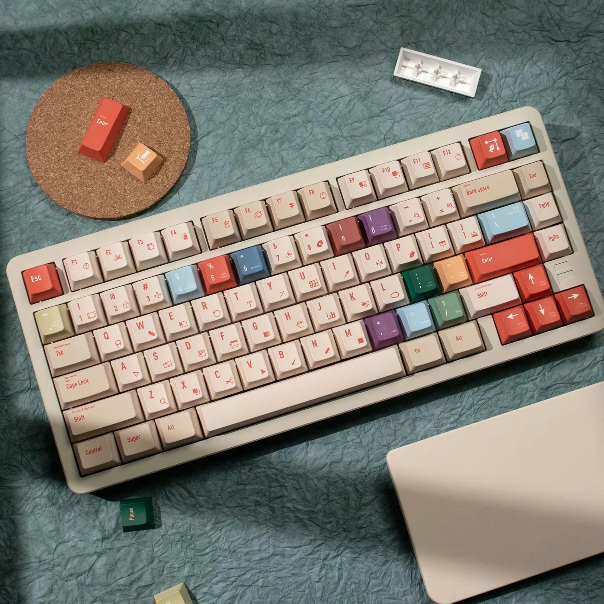 Illustrator Keycaps DYE-SUB Cherry Profilo PBT Retro Colore Keycap Per 61/64/68/84/87/100/104/108 Tastiera da gioco meccanica