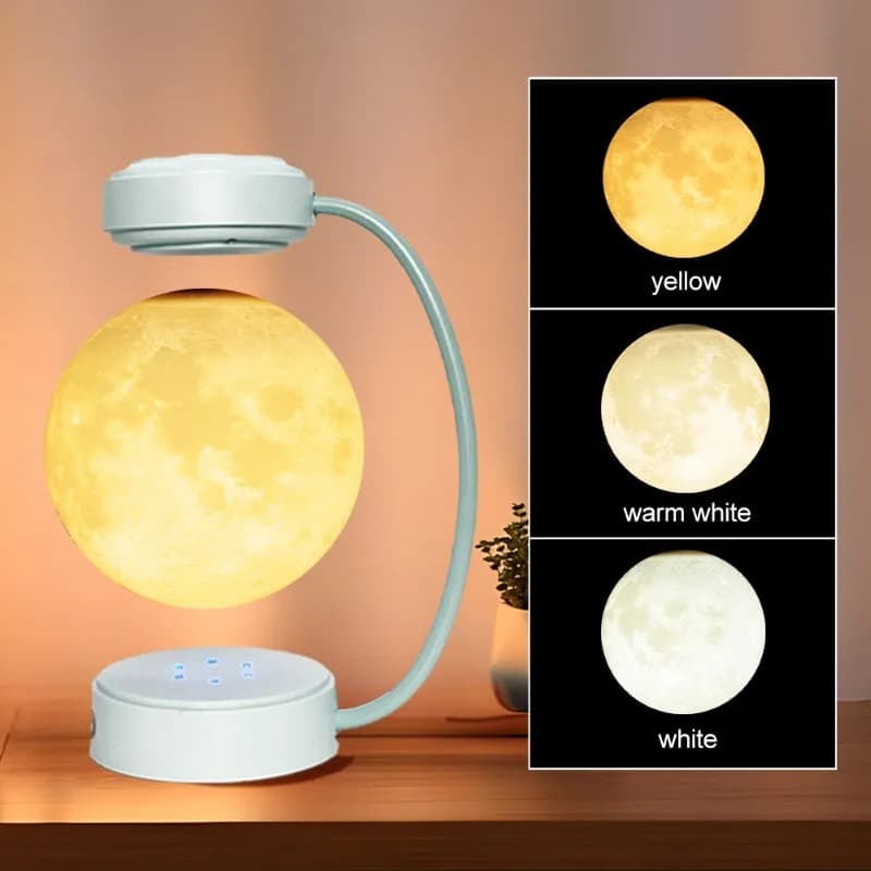 Lampada Luna Levitante, Fluttua liberamente nell'aria con Lampada Luna Stampata in 3D per Regali Unici, Decorazione per la Stanza, Luce Notturna, Giocattoli da Scrivania per Ufficio