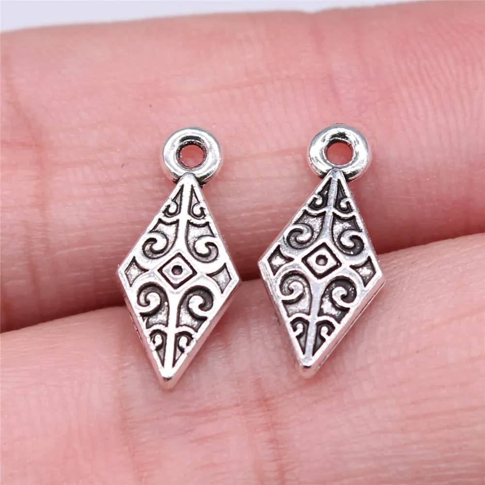 Charms Jewelry Making Accessories Zinc Alloy Double-Sided Textured For Handmade Craft Bracelet