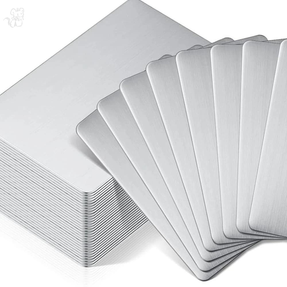 10 Parts of Stainless Steel Business Cards, Size 85*53mm, Laser Engraving Cards, Special Logo Printing, Brushed Opaca Finish
