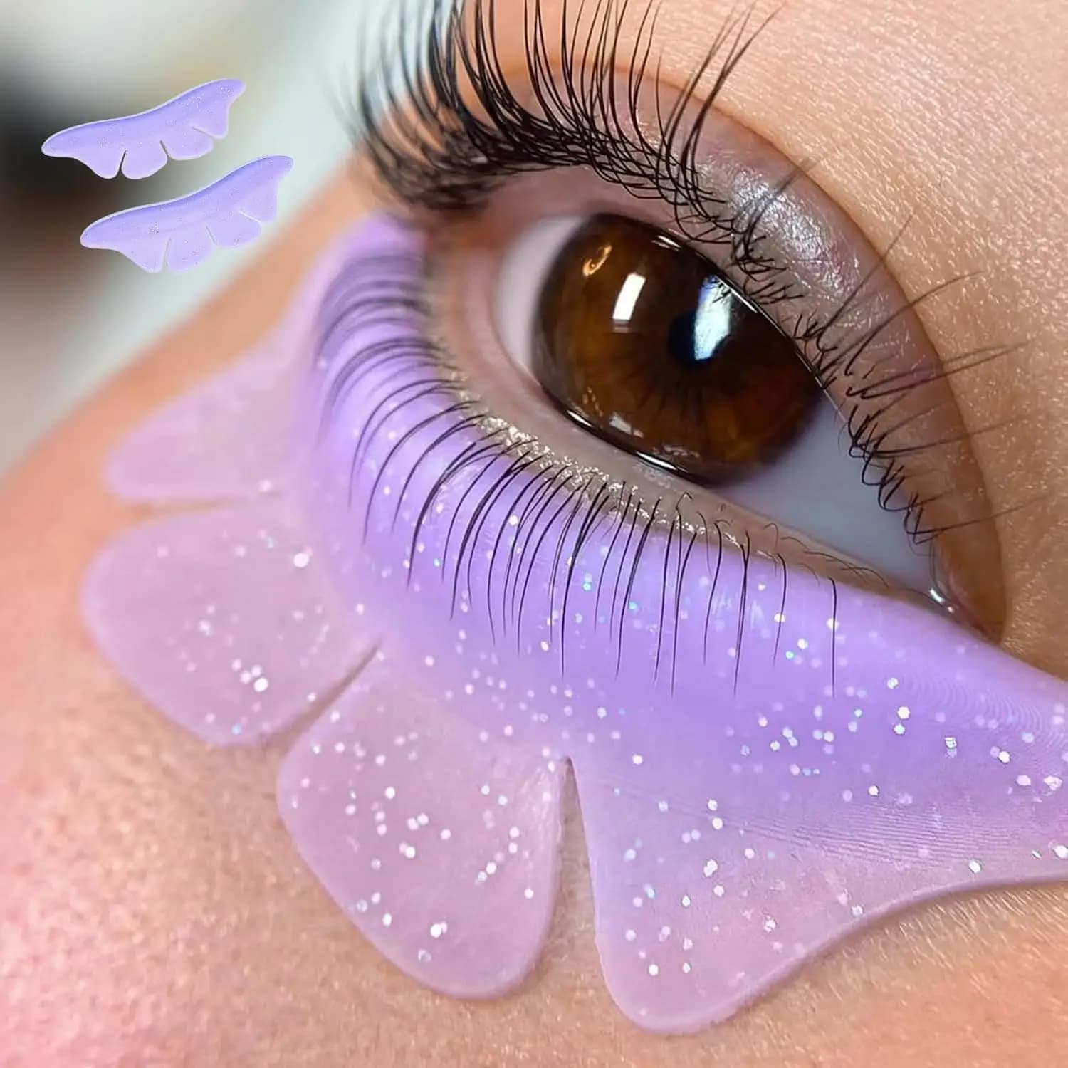 Libeauty 2Pc Silicone Glitter Butterfly Lash Lift Pad Eyelash Perm Shield Lash Lifting 3D Folder Accessories Makeup Tool
