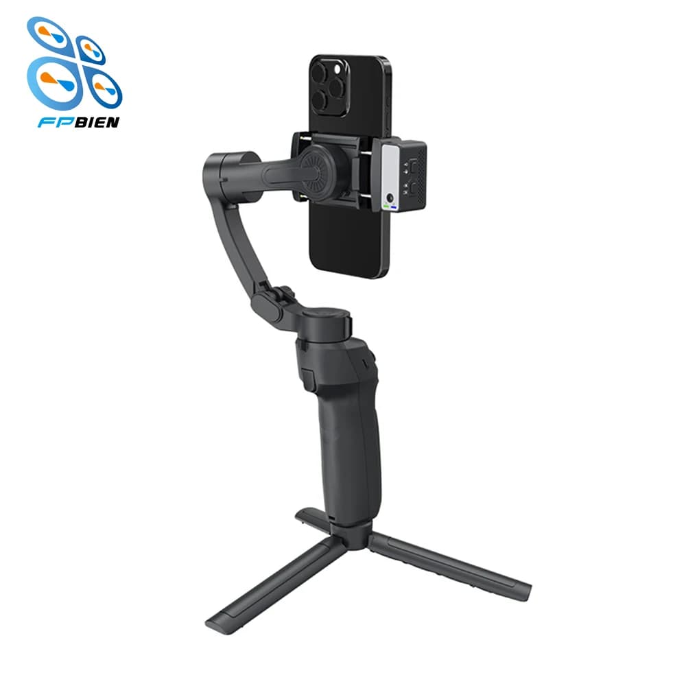 Stabilizzatore cardanico portatile a 3 assi con tracciamento AI con treppiede per selfie portatile anti-vibrazione per fotografia di viaggio
