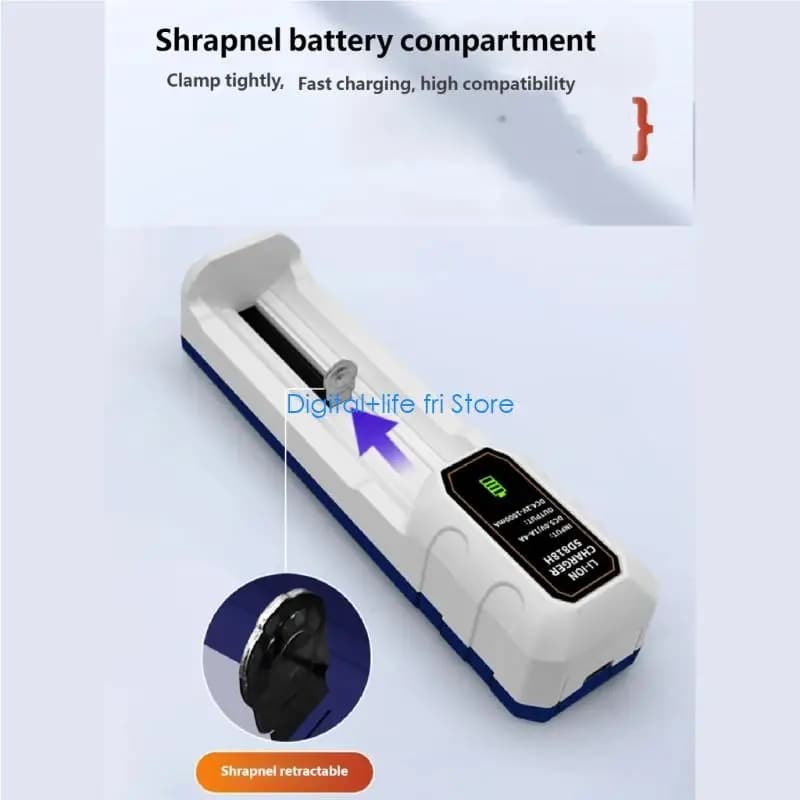 E06D Type C Battery Chargers Intelligent Auto Detect Ergonomic Plastic Housing For 26800/26850/32650/32850 Daily Charging Needs