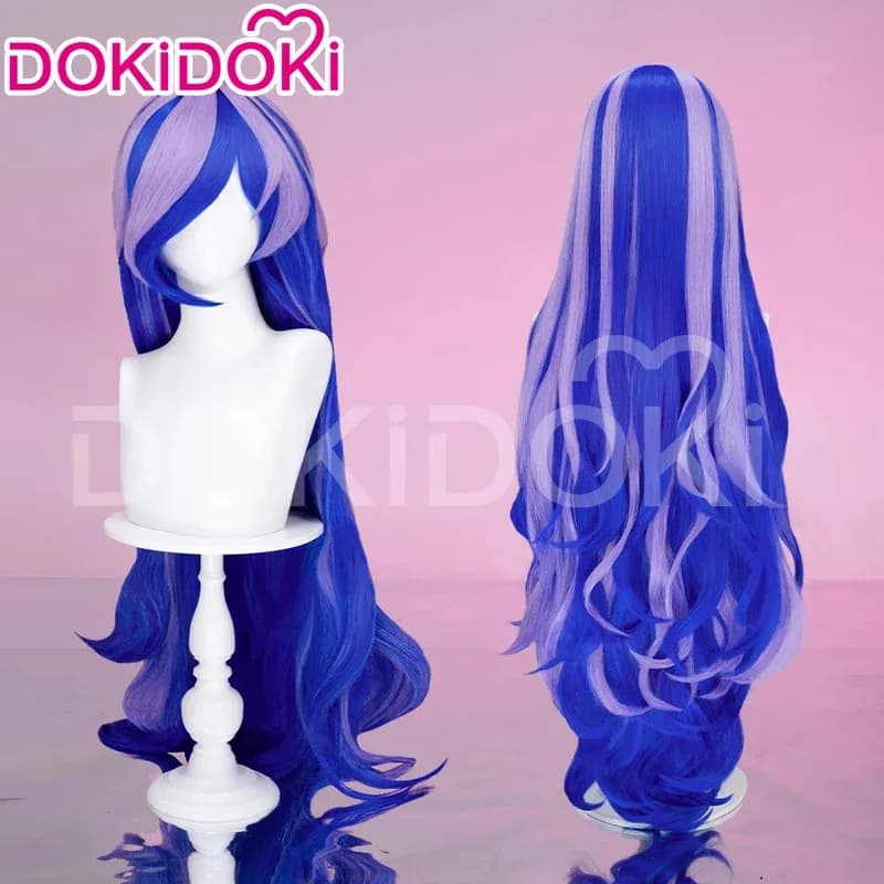 Parrucca Principessa Lunaa Parrucca Cosplay Cartoon DokiDoki Donna 100 cm Capelli Lunghi Viola Woonaa Principessa Lunaa Cosplay Protezione Gratuita Halloween