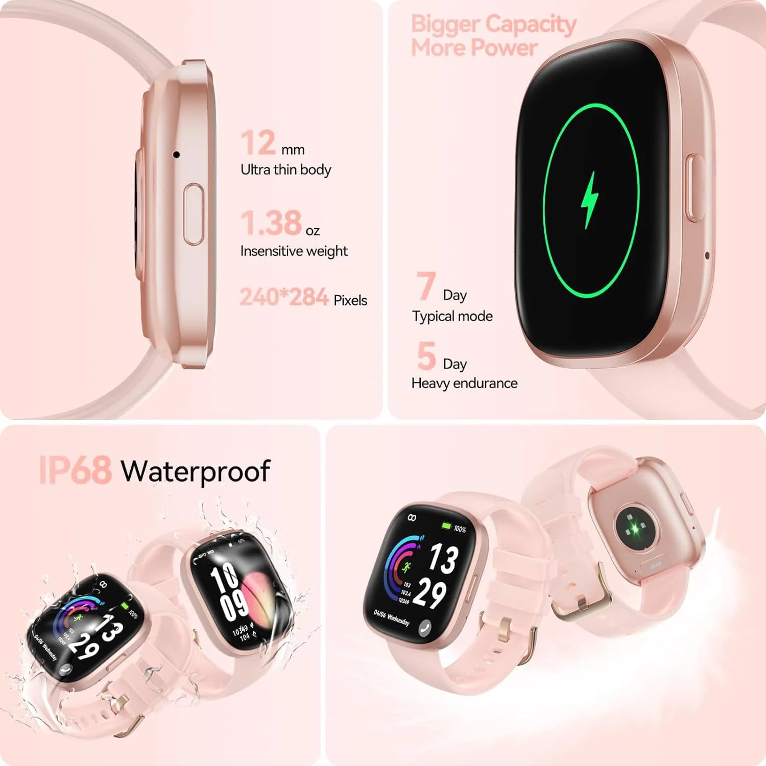 Smart Watch (rispondi/effettua chiamate), 1.83 "HD Smart Watches per uomo donna fitness Tracker Sleep Monitor