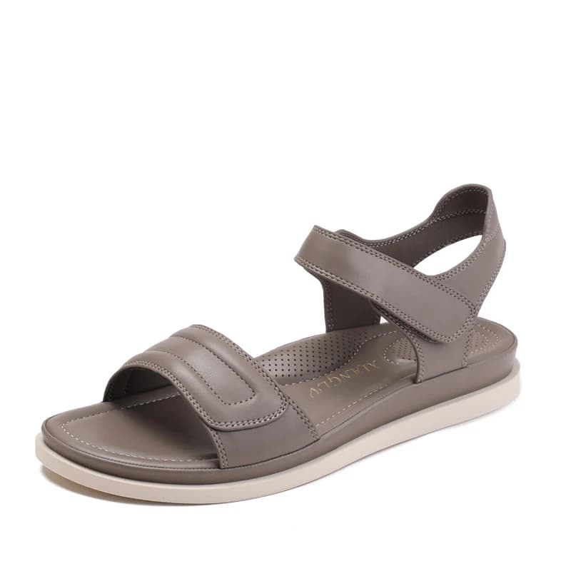 Sandali da donna con suola morbida, antiscivolo, comodi, con chiusura in velcro, nuovi sandali piatti estivi alla moda per viaggi e spiaggia