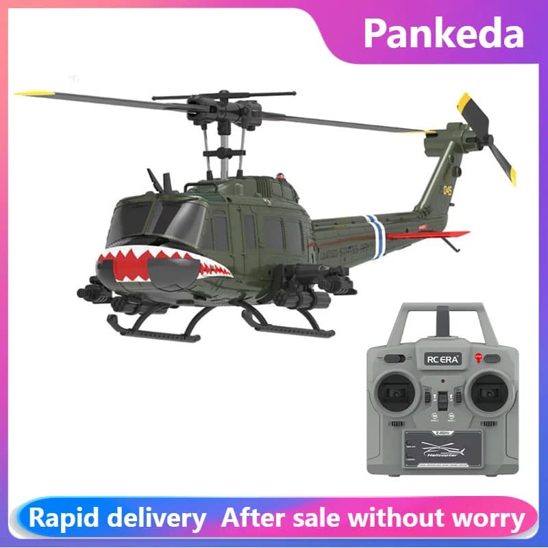 Elicottero RC C032 UH1 Huey con Giroscopio a 6 Assi, Flusso Ottico 2.4G TOF, Auto-Stabilizzato, Brushless, Giocattolo per Ragazzi, Aeroplano RC