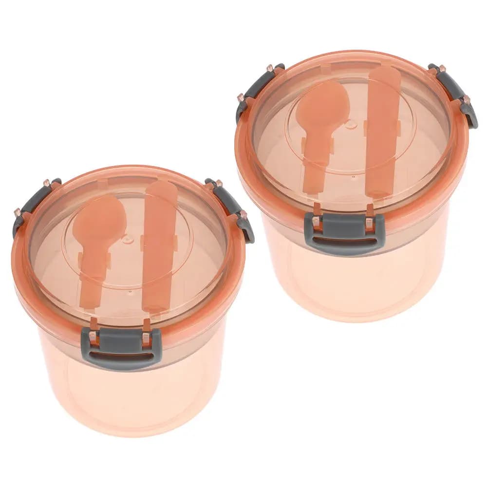 Set di 2 Barattoli per Overnight Oats, Contenitore Premium per Cereali con Coperchio e Cucchiaio, Portatile per Colazione e Preparazione Pasti, Ideale per Palestra e Ufficio