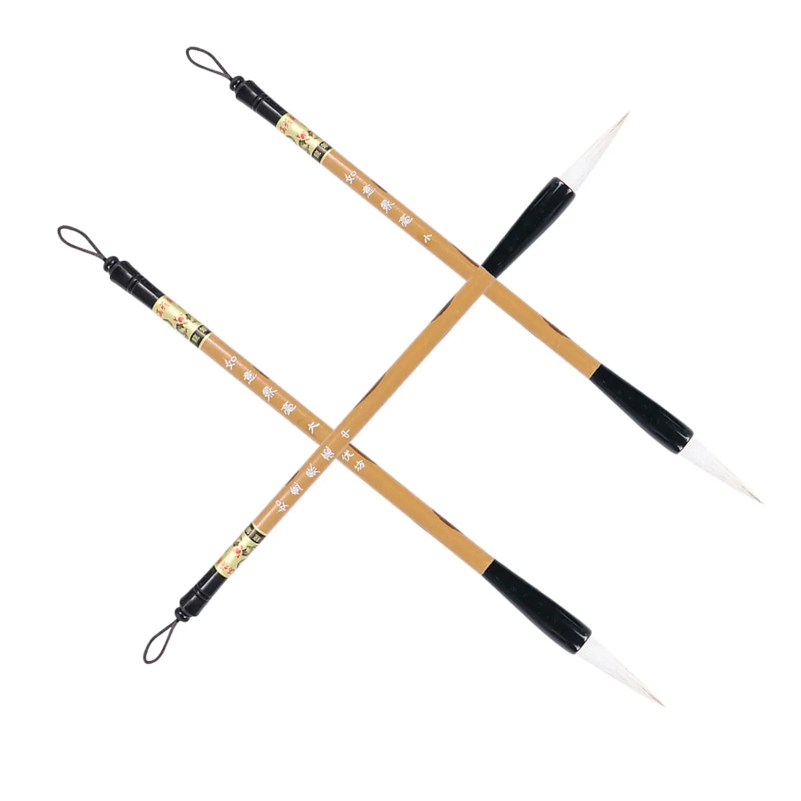 3Pcs Wolf Hair Chinese Calligraphy Brushes Set Size L for Learning Traditional Writing Drawing Ink Art Practice Beginners
