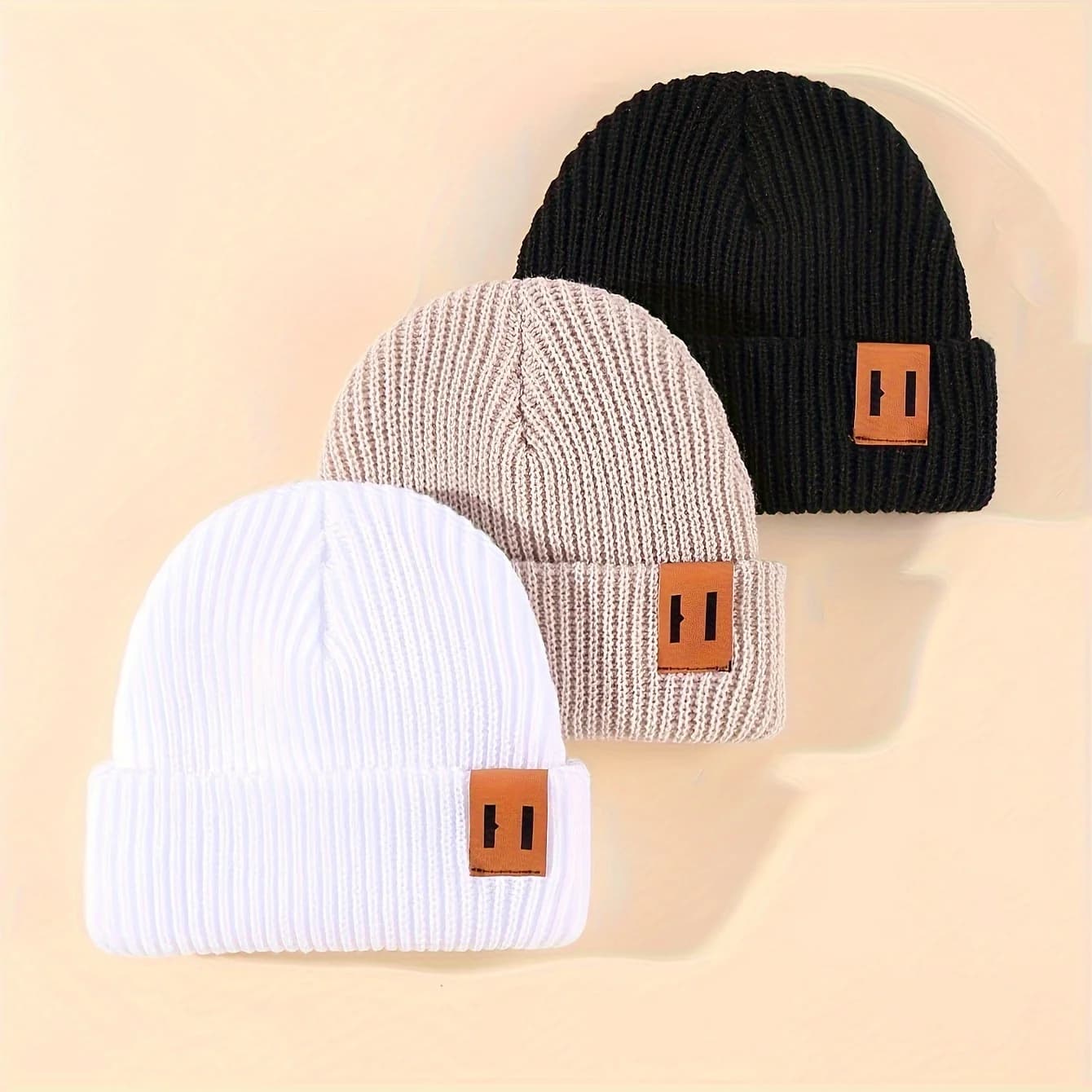 1/2/3 pezzi cappelli invernali per bambini lavorati a maglia per bambini tenere i berretti per neonati appena nati per le ragazze dei ragazzi accessori per neonati appena nati