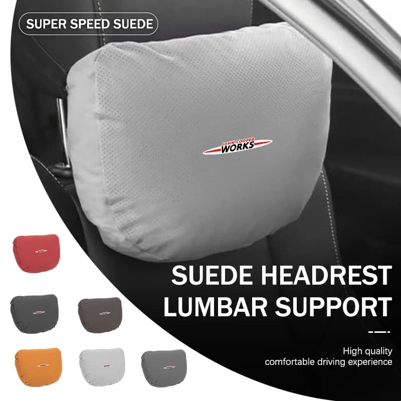 Car Headrest Waist Pillow Neck Rest Seat Driver Lumbar Support For MINI R56 F54 F57 R70 JCW F60 F55 John Cooper Works