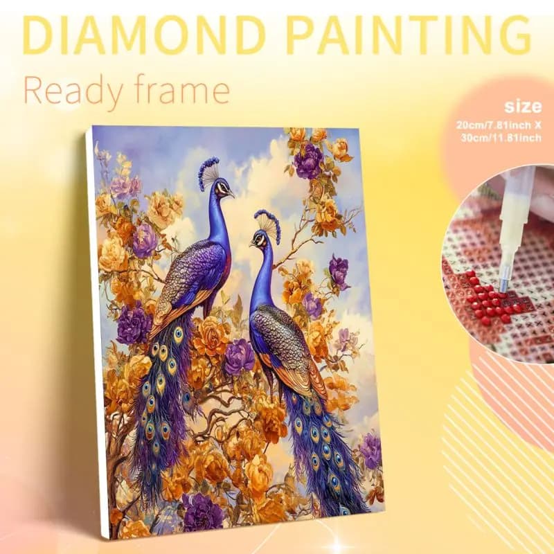 PhotoCustom Framed Peacock 5d Diamond Painting Kits For Adults Home Wall Decor Diy Gift Animall Full Round/Square Paint By Diamo