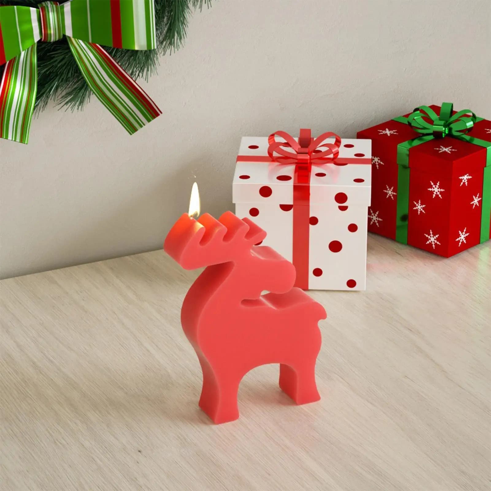 Christmas Silicone Molds 3D Standing Elk Mould Christmas Fondant Molds For Chocolate Candle Soap Fondant Candy Baking Holiday