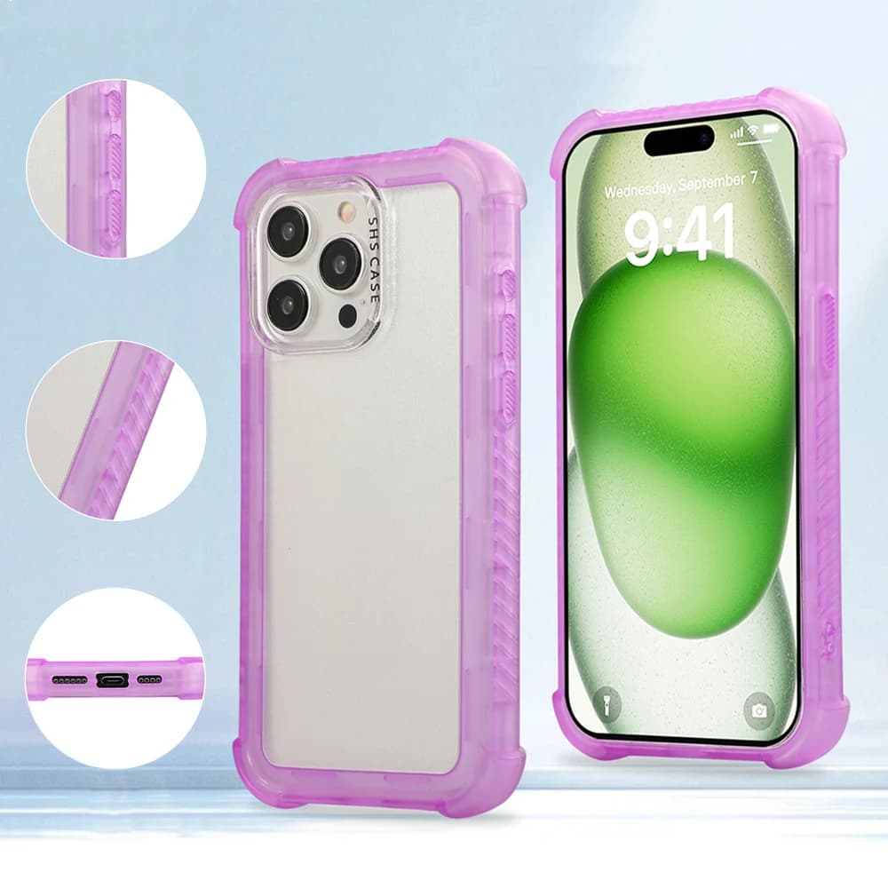 Custodia protettiva antiurto militare 3in1 per iPhone 16 15 14 Pro Max 16 Plus 13 Cuscino d'aria TPU Paraurti PC Cover posteriore rigida