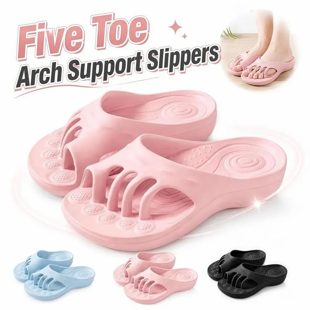 EVA Five Toe Slide Sandals Non-slip Bunion Relief Arch Support Slippers Shock-absorbing Lightweight Split Toe House Slides Woman