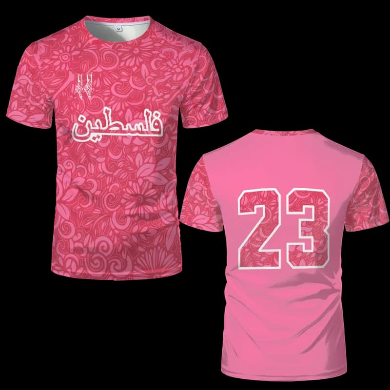 Maglia da Calcio con Bandiera Palestinese, Tendenza Estiva, Collo Tondo, Stampa 3D dell'Emblema Nazionale, T-Shirt Sportiva Casual Unisex