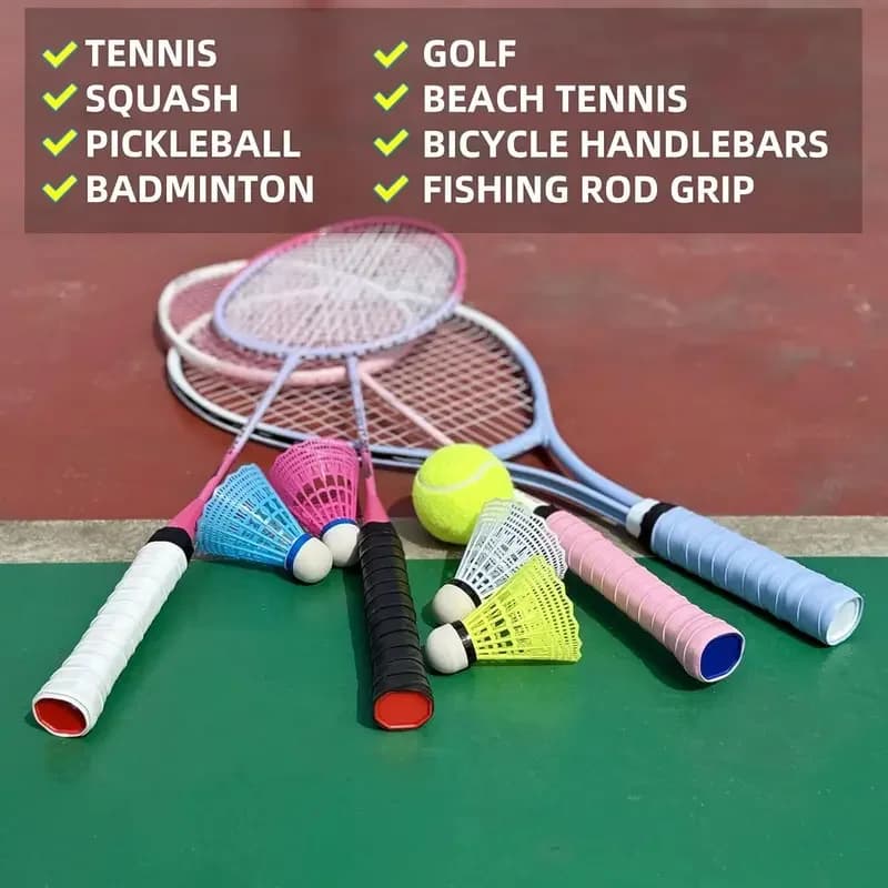 6 pezzi impugnatura per racchetta da tennis impugnatura in silicone antiscivolo che assorbe il sudore copertura per maniglia per racchetta da tennis e badminton confezione mista multicolore