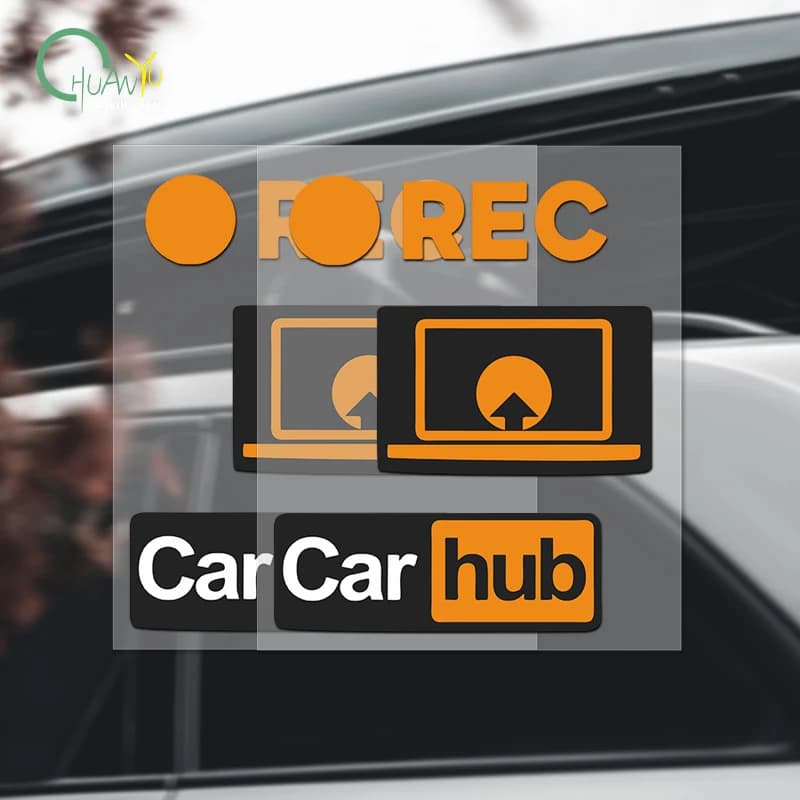 Creativo breve apertura video REC connotazione divertente Car Hub adesivo elettrico per auto decorazione carrozzeria adesivo per auto