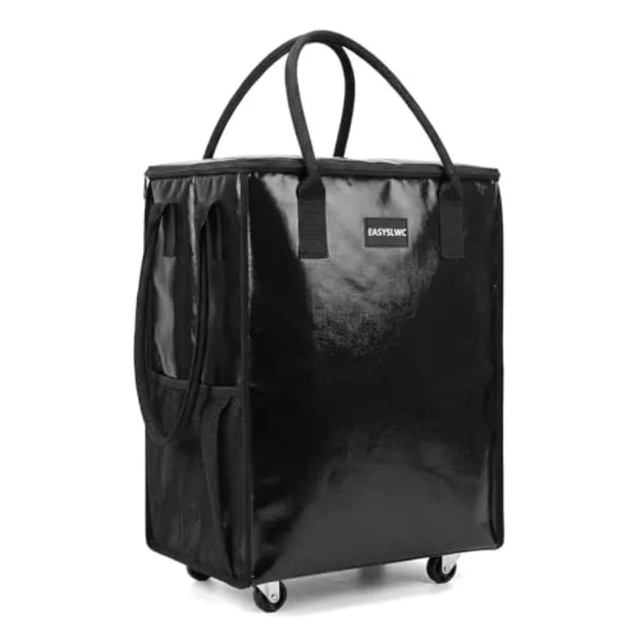 Borsa Trolley Riutilizzabile Pieghevole con Ruote per la Spesa, Organizzazione Appartamenti e Lavanderia