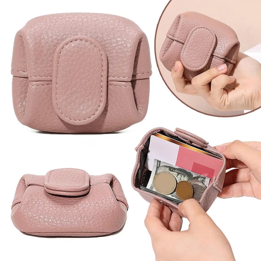 Portamonete in pelle PU Mini portafoglio portatile da donna alla moda Borsa portaoggetti per chiavi per auricolari Piccola custodia creativa Regalo di Natale
