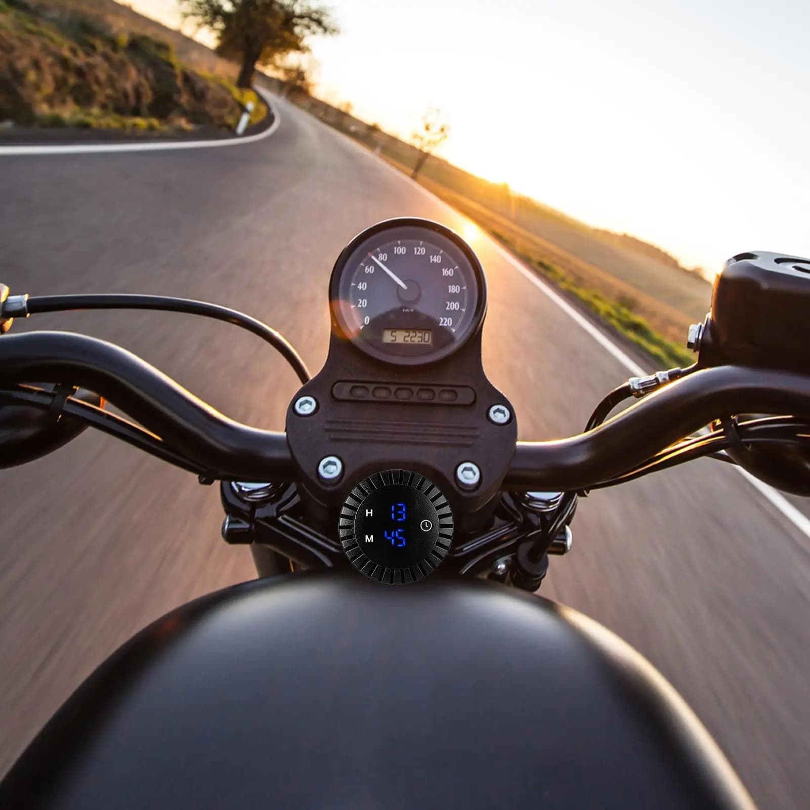 Motorcycle Digital Clock LED Display Waterproof Watch Car Interior Touch Digital Clock For Men Women Drivers Owners Commuting
