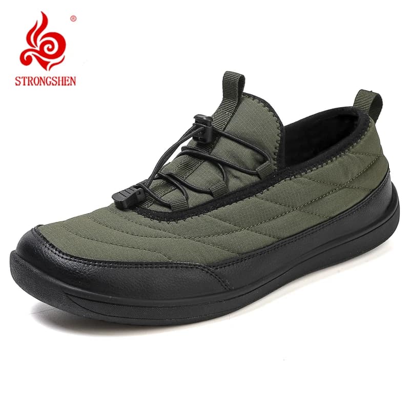 Scarpe casual invernali calde da neve a piedi nudi Scarpe da trekking impermeabili antiscivolo da donna per uomo Scarpe da lavoro alla caviglia in pelliccia calda in cotone per esterni unisex
