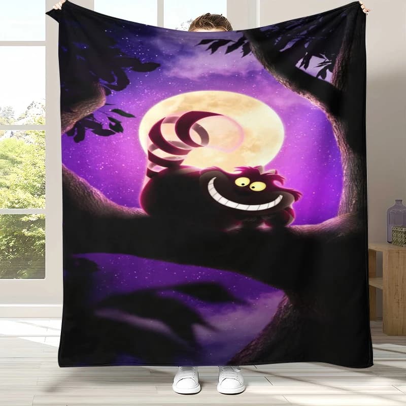 Coperta in Flanella con Gatto del Cheshire di Alice nel Paese delle Meraviglie, Coperta Ultra Morbida e Calda per Casa, Camera da Letto, Divano, Regalo per Bambini