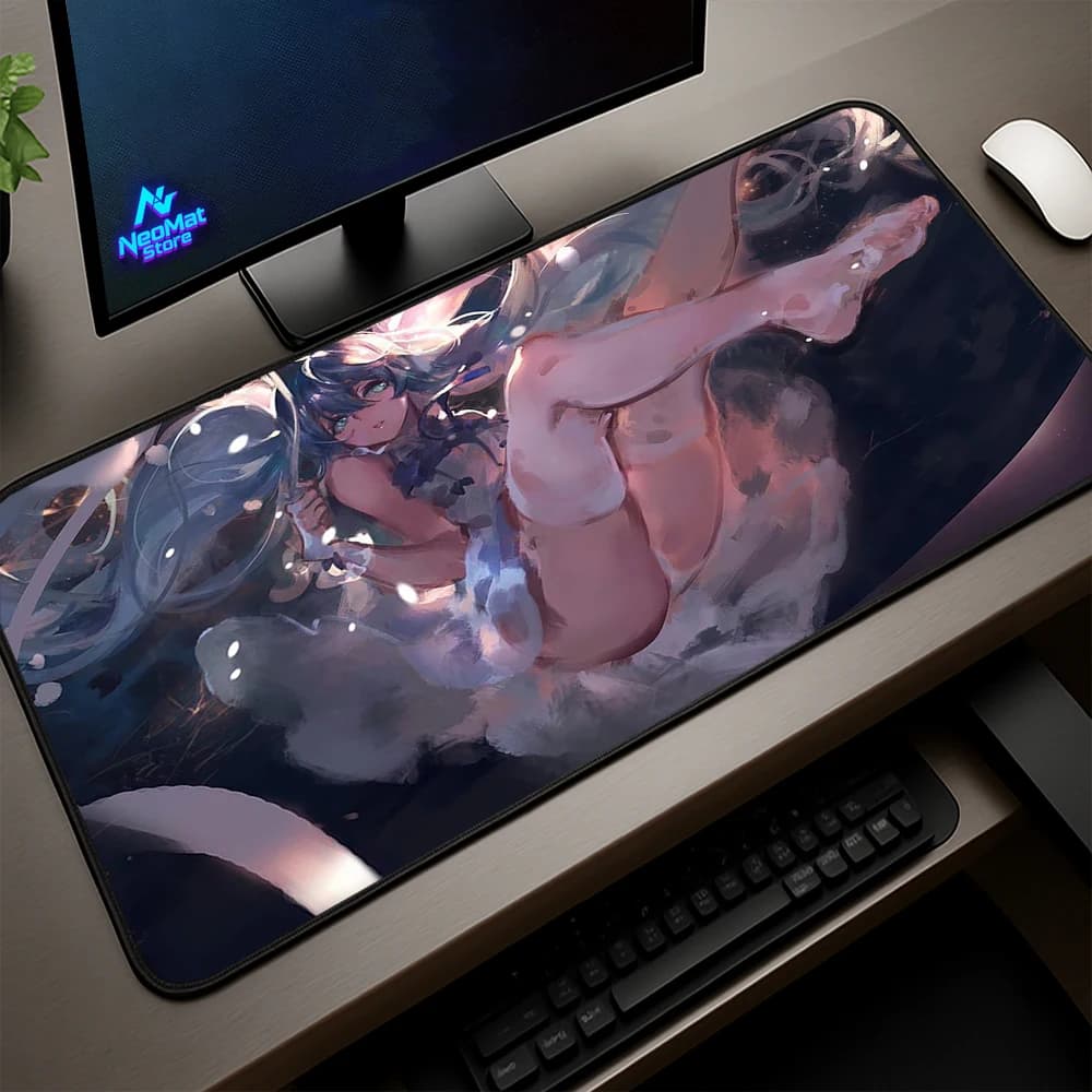 Liquid Swirl Mouse Pad XXL Mousemat 90x40 Keyboard Mat Gaming Soft Nonslip Anime Computer Girl Deskmat Setup Mat