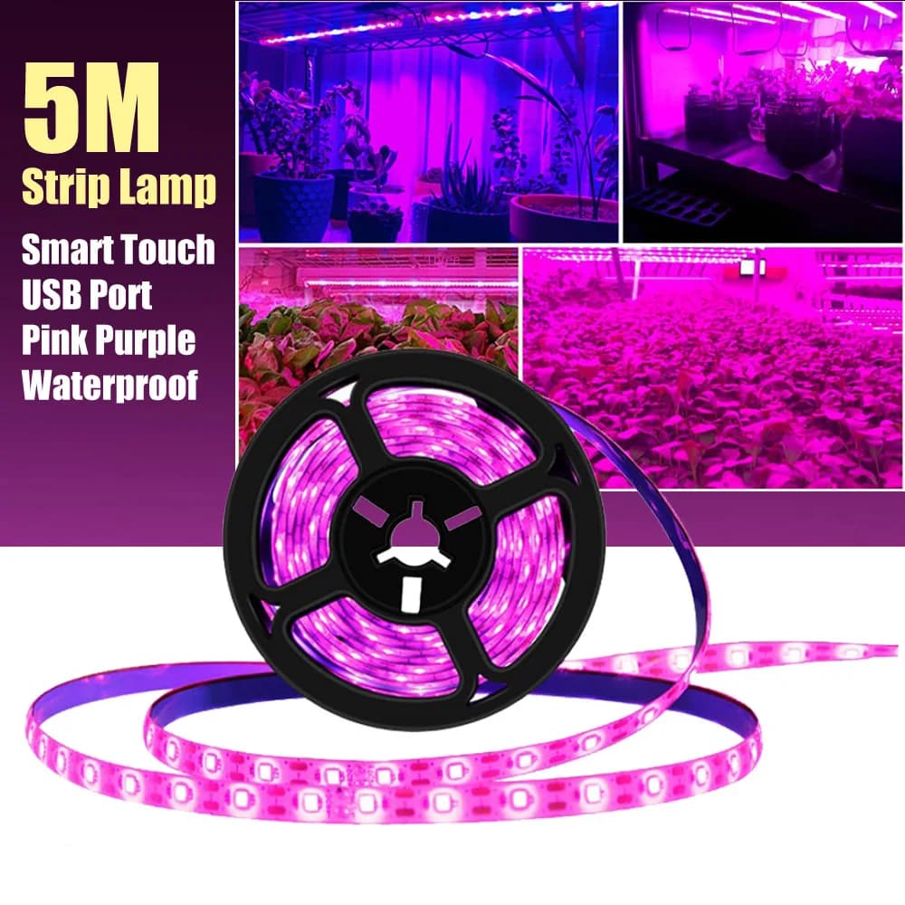 5M LED Grow Light Strip full spectrum 5V LED Phyto plant lamps hydroponic flowers growing seeds Phyto Lamp Strip