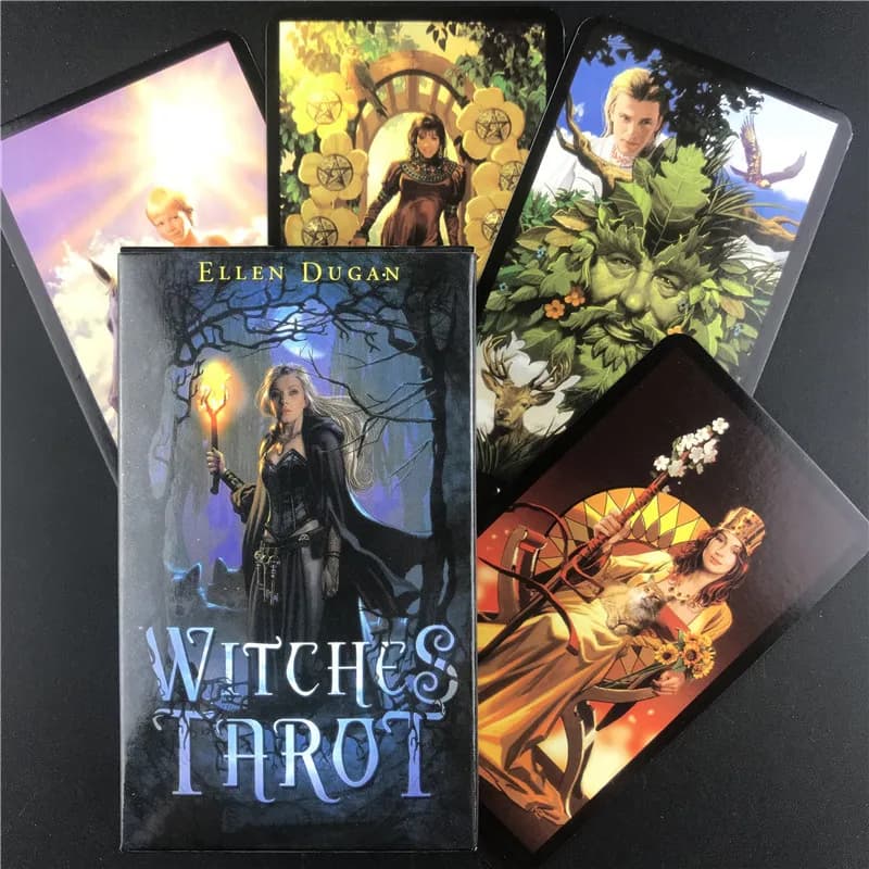 streghe Mazzo di tarocchi Carte di oracoli Divinazione misteriosa Carte di tarocchi inglesi per donne Ragazze Gioco di carte Gioco da tavolo Guida PDF