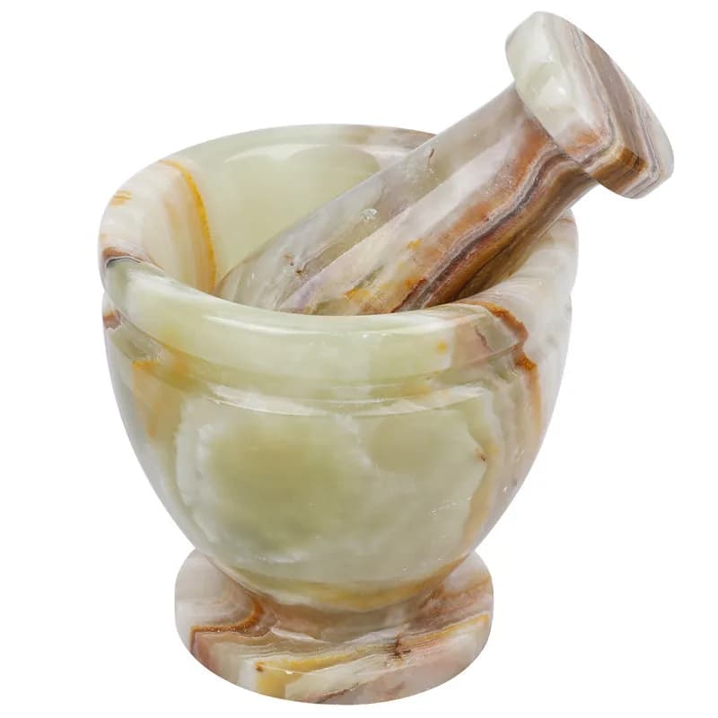 Set mortaio e pestello in marmo, tritatutto per aglio e ciotola per smerigliatrice per cucina, set mini mortaio e pestello smerigliatrice per erbe smerigliatrice per spezie