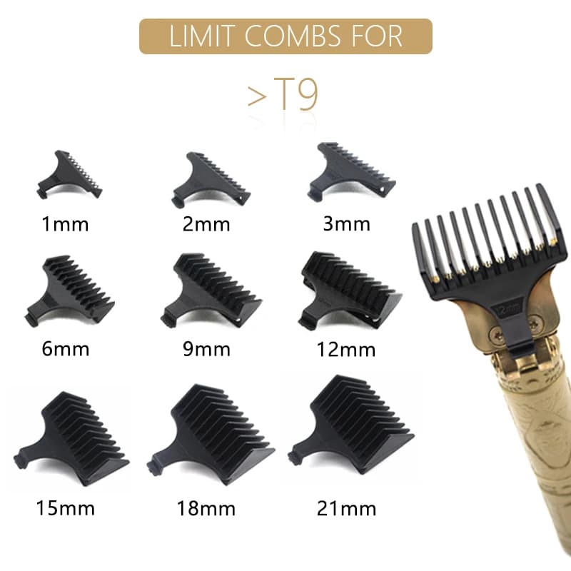 Professional Trimmer Wiper Trimmer T9 - Universal Haircut Guides 1/2/3/6/9/12mm Protective Barber Accessories