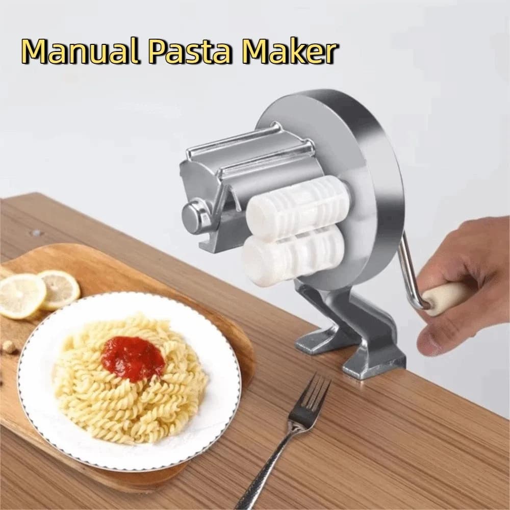 Macchina per pasta manuale a manovella Macchina per macaroni ergonomica in lega di alluminio Pressa manuale per risparmiare manodopera Macchina per fettuccine Dessert
