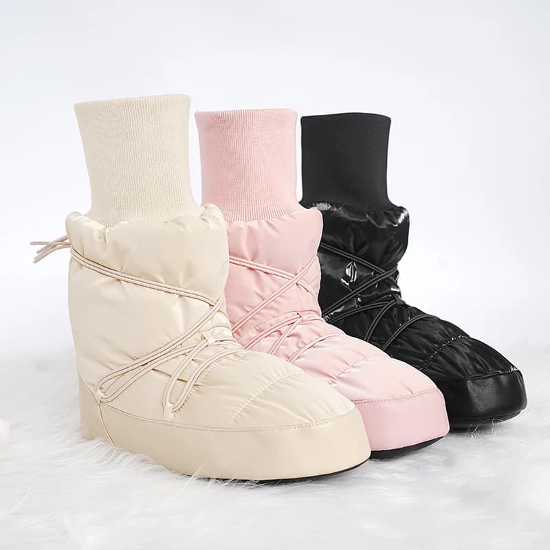 Stivali da balletto caldi da donna per ragazze Stivali da ballo alti Stivali caldi con polsini elastici Stivali neri per ballerine Scarpe da balletto invernali