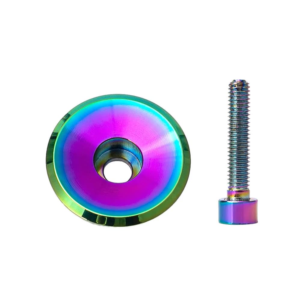 Copri stelo bici Tappo superiore stelo in lega di alluminio Solo coperchio cuffia ultraleggero da 5,2 g con vite per vasca sterzo forcella anteriore da 28,6 mm