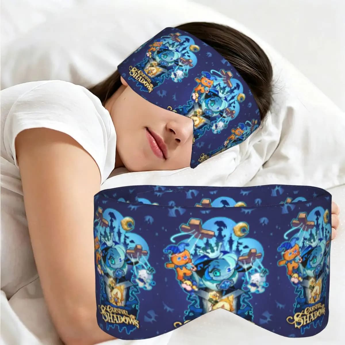 Shadow Milk Cookie Run Kingdom sleep eye mask Light Blocking Portable Eye Cover Girls Boys Travel Party Gift Eyeshade eyepatch