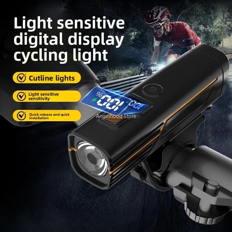 Mountain bike lights Luminous lights for night driving Luminous lights for road bike Lighting with LCD digital display