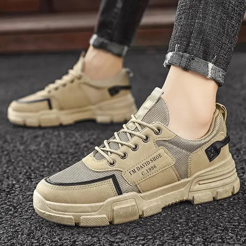 Men's Waterproof Non-Slip Work Shoes Wear-Resistant Black Board Shoes Trendy Sports Casual Breathable Summer Labor Protection