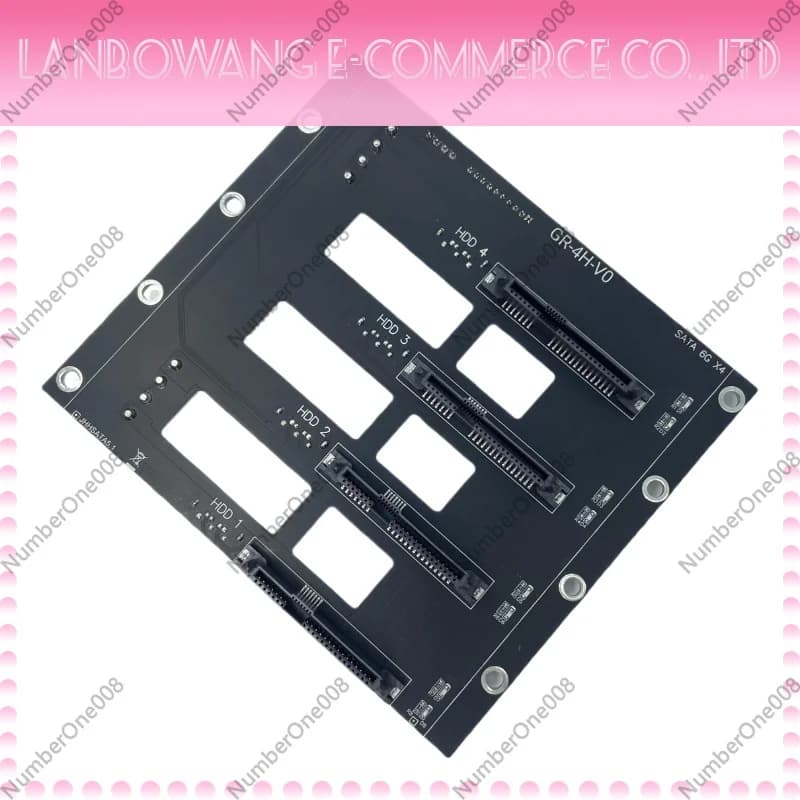 For Synology NAS 4-Bay SATA HDD Backplane, Electrolytic Capacitor Expansion Board for 2.5/3.5 inch Hard Drive Storage Server