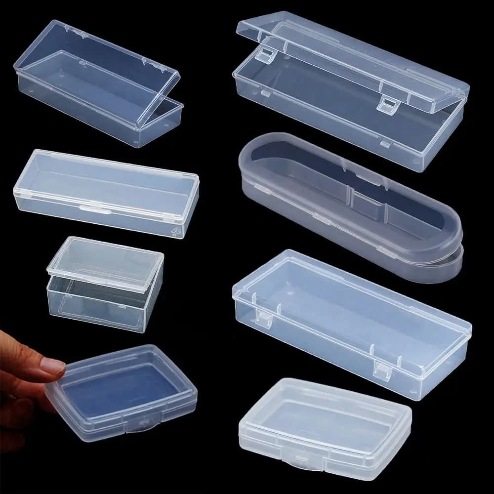 Scatola di immagazzinaggio di plastica trasparente piccola piazza trasparente gioielli contenitore di diamanti clip scatole porta perline artigianali forniture per la conservazione della pillola