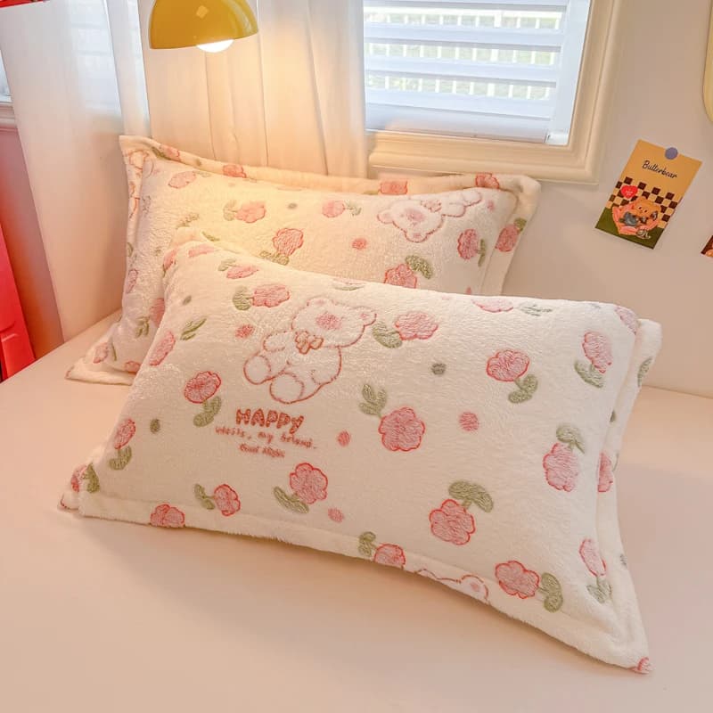 2pcs Plush Pillowcases 48x74cm Skin-friendly Pillow Cover for Winter Warm Bed Comfortable Pillowsham almohadas para dormir