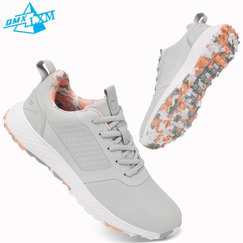 LiXingMing scarpe da Golf da donna rosa Professional golfista Sport Sneakers uomo antiscivolo Spikeless Golf Turf Golf scarpe da passeggio