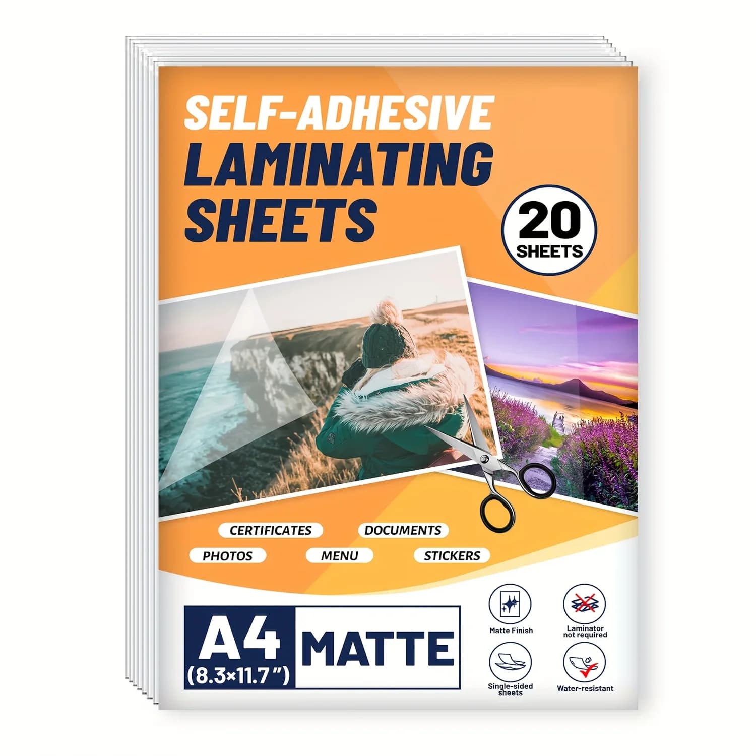 10/20/50 Sheets A4 Matte Clear Cold Lamination Film Self-Adhesive Laminate Waterproof Vinyl Sticker Paper