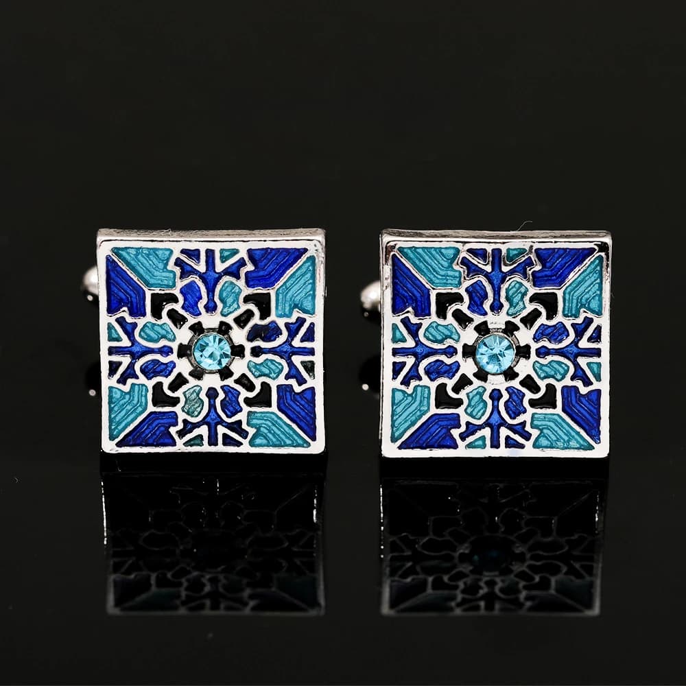 Hulk Mens Palace Blue Carving Cufflinks For Shirt Suit Tuxedo Blouse Sleeve Button