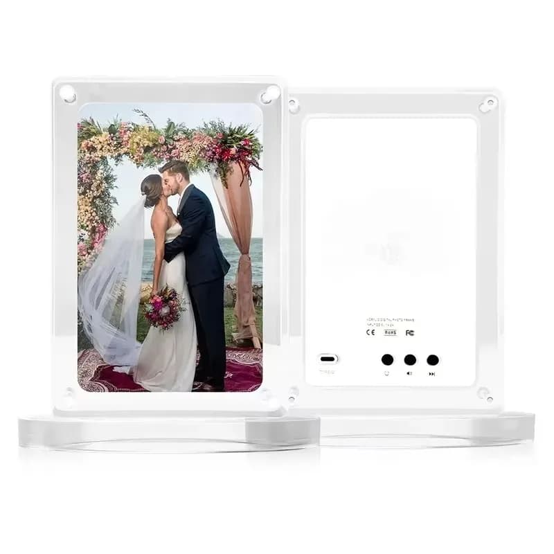 Digital Acrylic Photo Frame Transparent Electronic Album Video Playback MP4 MP3 7 Inch Display Gift